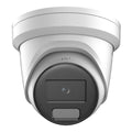 Hikvision 4MP AcuSense IP turret camera, 2.8mm (CC435-8) — Front lens view