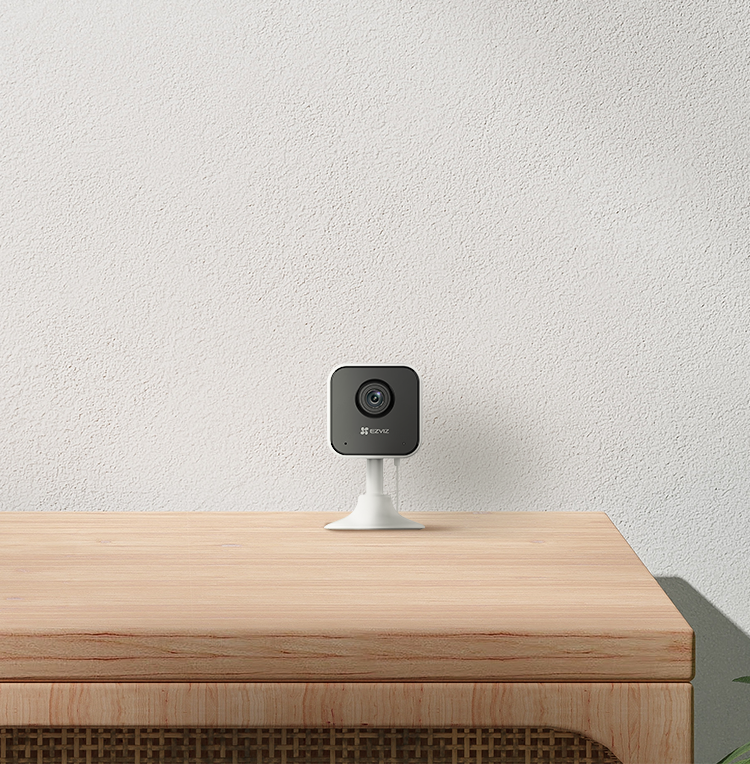 EZVIZ H1C indoor 1080p Wi-Fi camera (CC599-14) — Camera on a cabinet