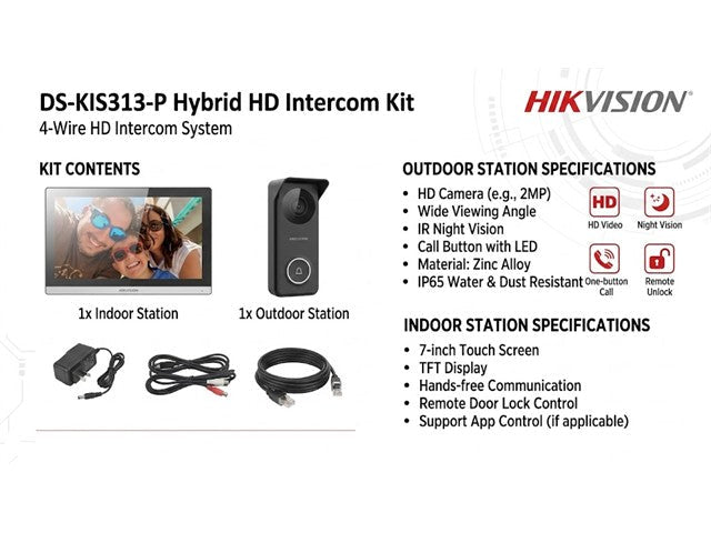 Hikvision hybrid villa analogue video intercom kit (LK499-2) — Manufacturer kit contents overview